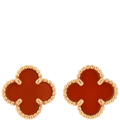 Van Cleef & Arpels Earrings Sweet Alhambra Red Rose Gold 18k 18
