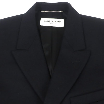  Saint Laurent Paris 579819 Wool Cashmere Single Chester Coat Black 48 Hanger