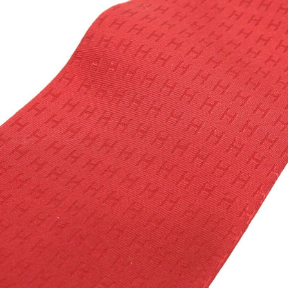 Hermes 038189t 100% Silk Rouge Clavat Fassone H Motif Tie With Box Made In