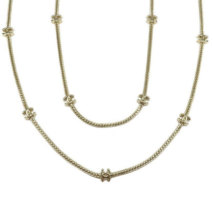 Chanel Coco Mark Long Necklace Gold Abe260 Accessories