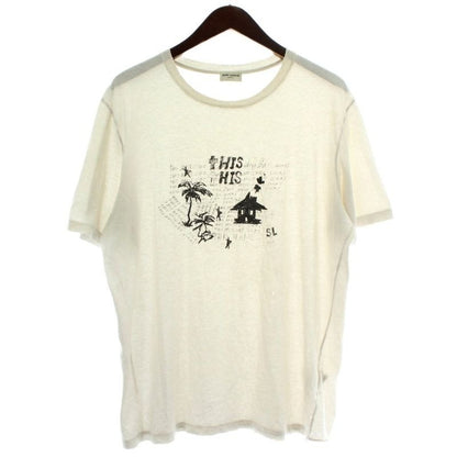 Saint Laurent Paris 19 SS T-Shirt Cut And Sewn Short Sleeves Crew Neck Damaged