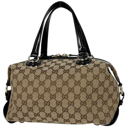 Gucci GG Pattern Handbag Canvas Beige Black