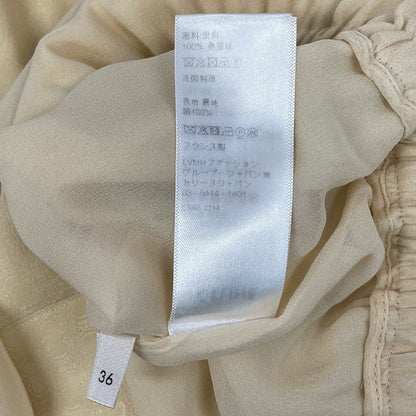 Celine Lavalier Triomphe Pattern Bowtie Silk Dress Long 36 Ivory — view 8