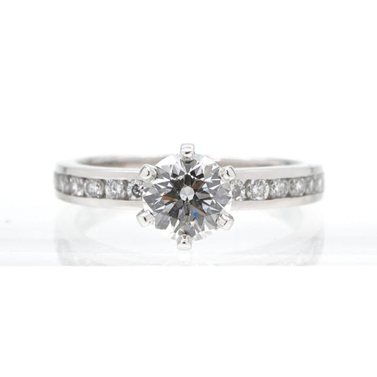 Tiffany & Co Engagement Ring Channel Set Diamond Band Platinum