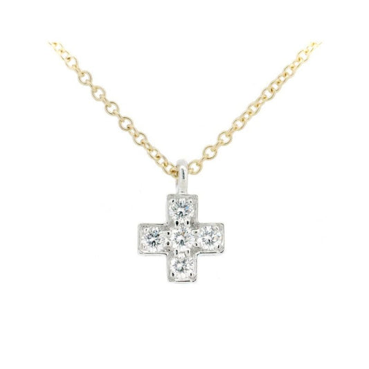 Tiffany & Co Cruciform Diamond Necklace 18K Yellow Gold Pt950