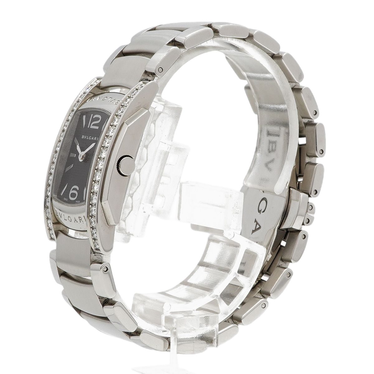 Bvlgari Ashoma Diamond Bezel Black Dial Watch — view 2