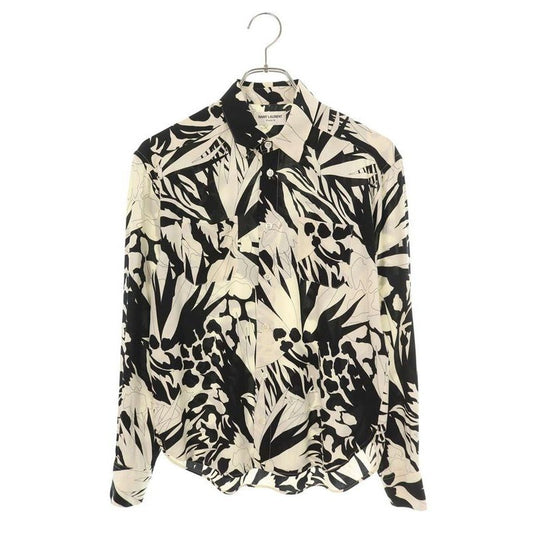 Saint Laurent Paris Y2 A27 Floral Pattern Rayon Long Sleeve Shirt
