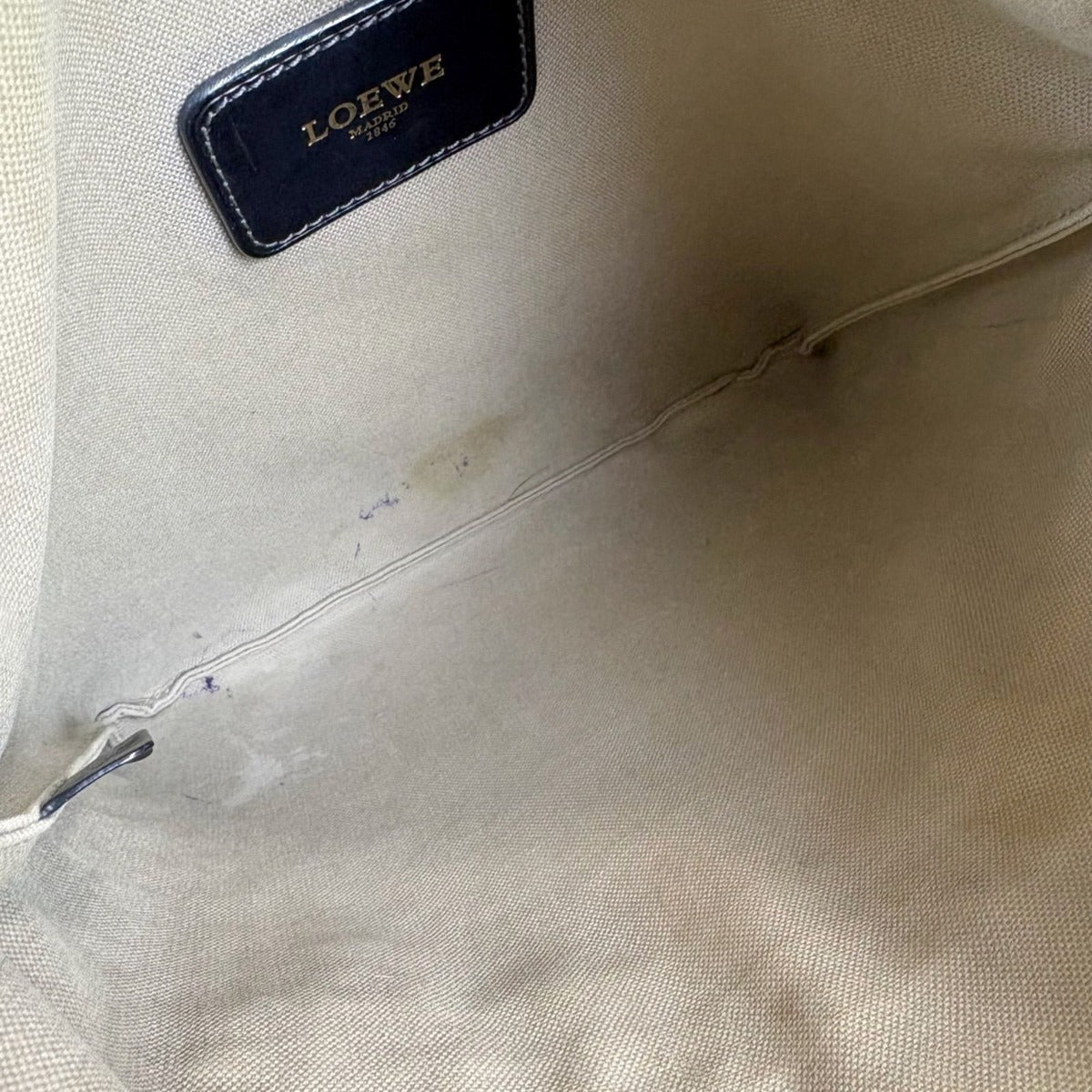 Loewe Repeat Anagram Shoulder Bag Navy with Padlock Leather — view 11