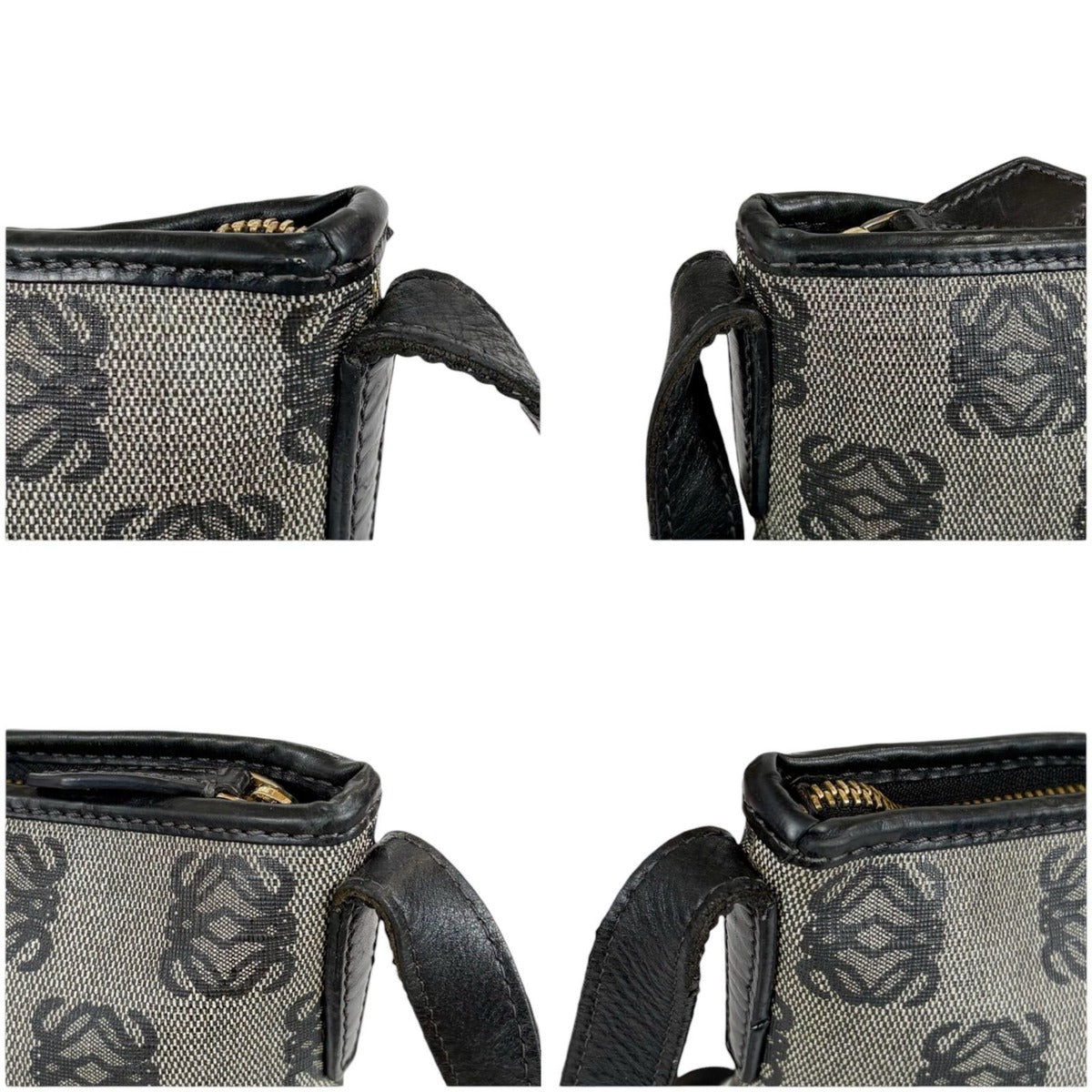 Loewe Repeat Anagram Shoulder Bag Navy with Padlock Leather — view 6