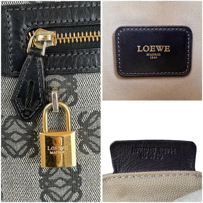 Loewe Repeat Anagram Shoulder Bag Navy with Padlock Leather — view 8