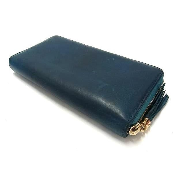 Gucci Long Wallet Soho Interlocking G Blue Green Leather Round — view 2