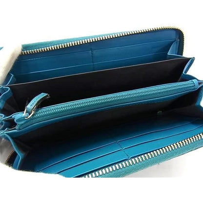 Gucci Long Wallet Soho Interlocking G Blue Green Leather Round — view 3