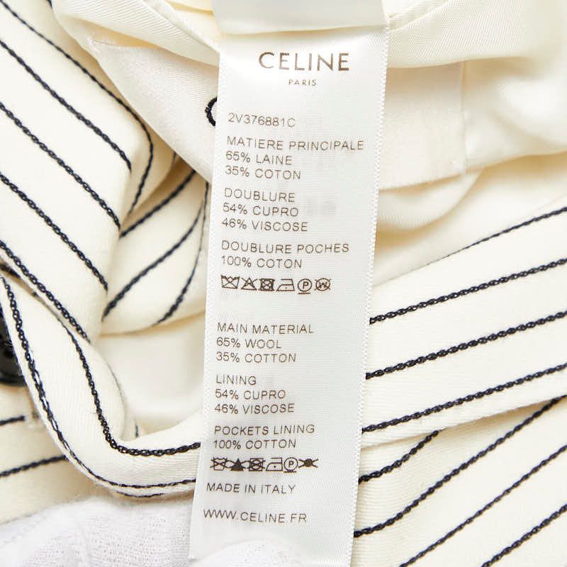 Celine Stripe 2B Tailored Jacket Bleather Size 48 2v376881c Off White Black