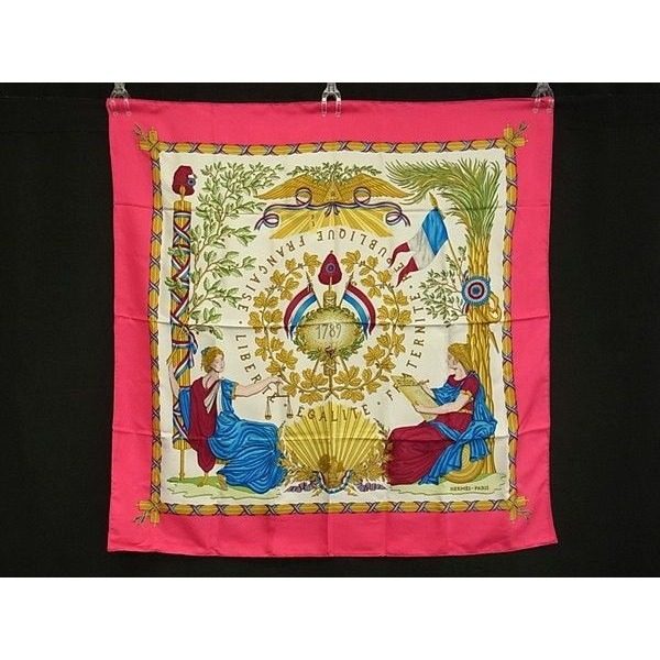 Hermes Liberte Egalite Fraternite Republique Francaise Carre Scarf — view 2