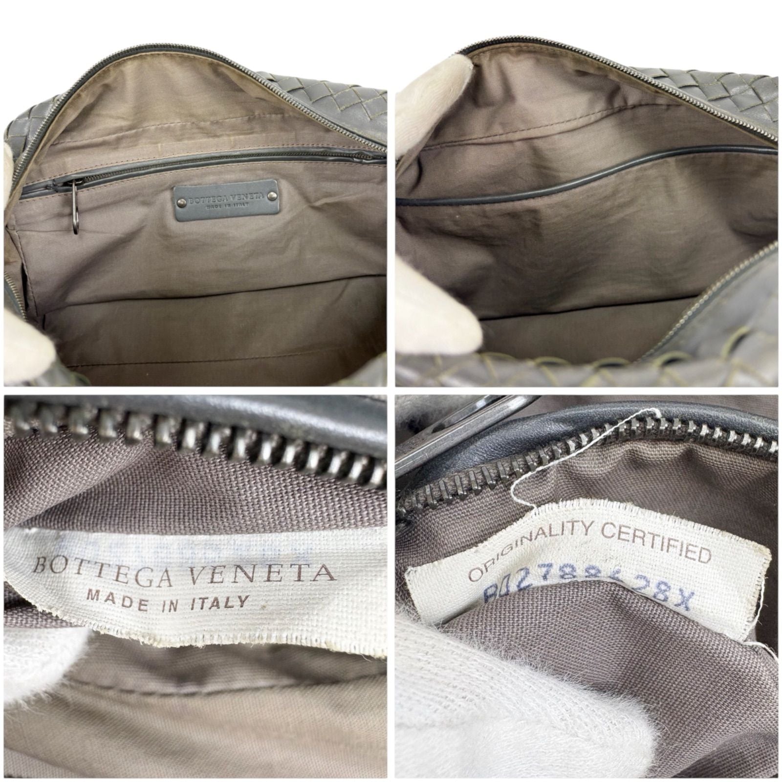 Bottega Veneta Clutch Bag Second Bag Intrecciato Leather Light Gray