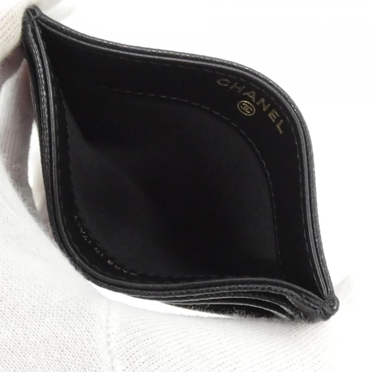 Chanel Card Case Card Holders Black — view 3