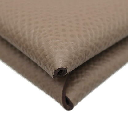 Hermes Card Case Calvi Vaux Epson Etoupe Silver Hardware Unused Glazed Stamped