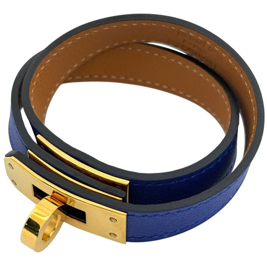 Hermes Kelly Double Tour Bracelet 2 Veau Swift Blue Electric