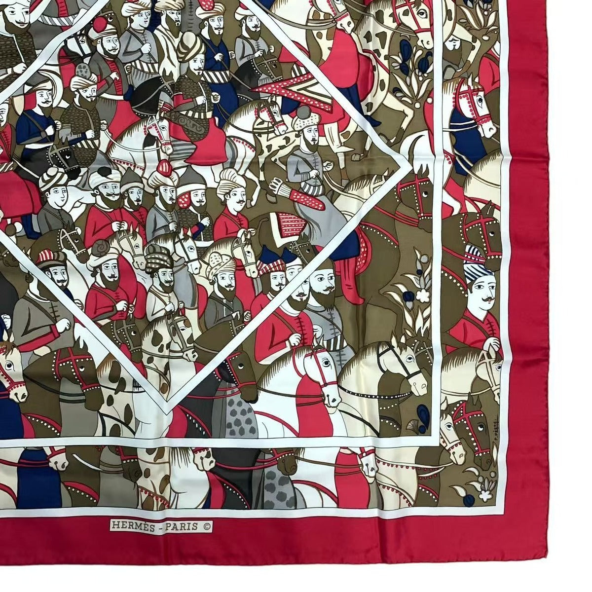 Hermes Carre 90 Scarf Ali Baba Alibaba Silk Red — view 4