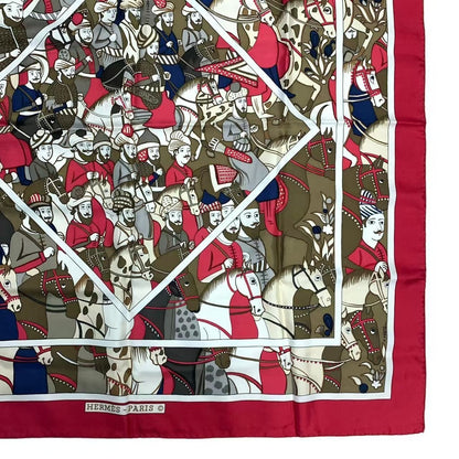Hermes Carre 90 Scarf Ali Baba Alibaba Silk Red — view 4
