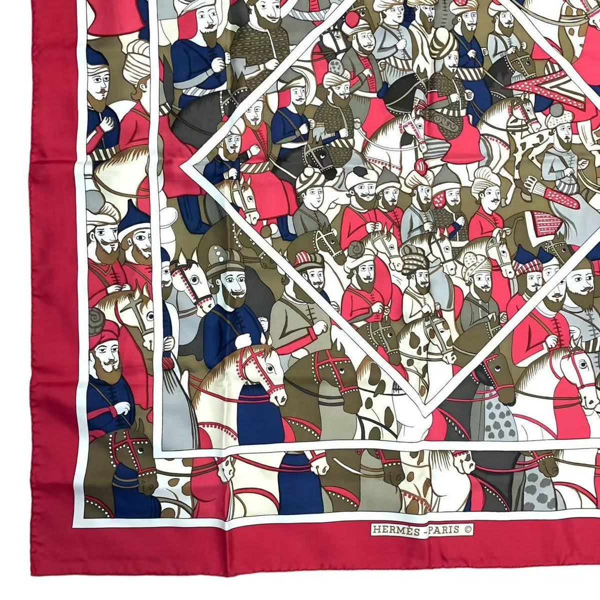 Hermes Carre 90 Scarf Ali Baba Alibaba Silk Red — view 5
