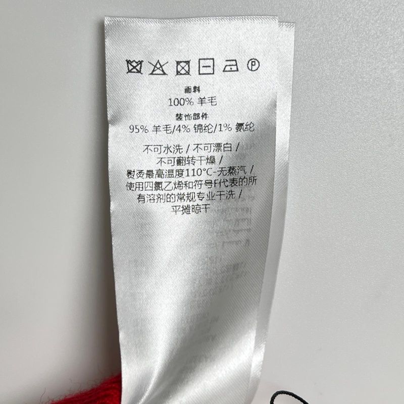 Gucci 23SS 727146 100% Wool Long Length Pleated Skirt Red S Made In Italy