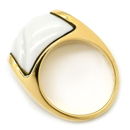 Bvlgari Bvlgari Ring Tronchet Ring 18k Yellow Gold White Ceramic Yellow-Gold