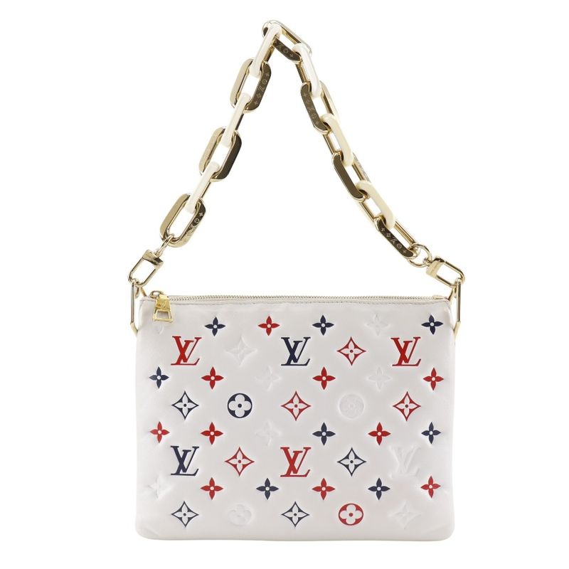 Louis Vuitton Coussin PM Monogram 2WAY Clutch M23466 Sheepskin White Ladies