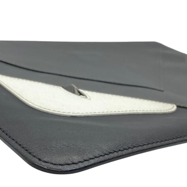 Fendi 7n0078 Monster Clutch Bag Second Bag Bugs Leather Studded Black