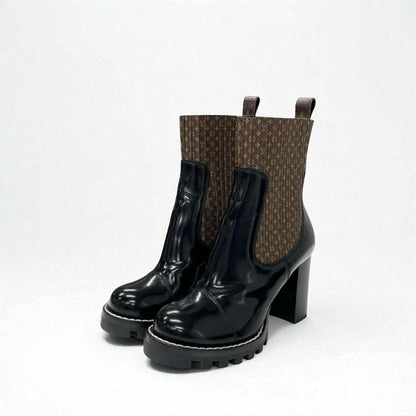 Louis Vuitton Star Trail Line Monogram Boots Short Shoes Leather Brown