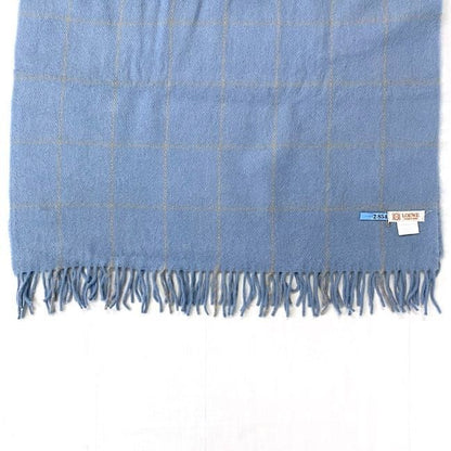 Loewe Scarf Ec21134 Light Blue Check Cleaned