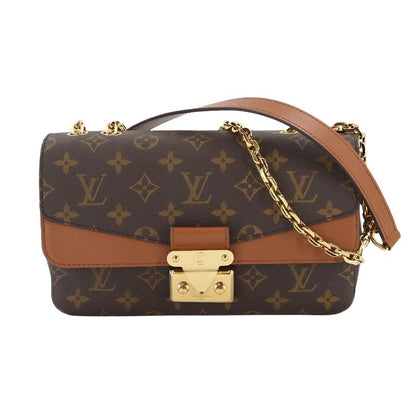 Louis Vuitton Monogram Malso Chain Shoulder Bag Leather Caramel