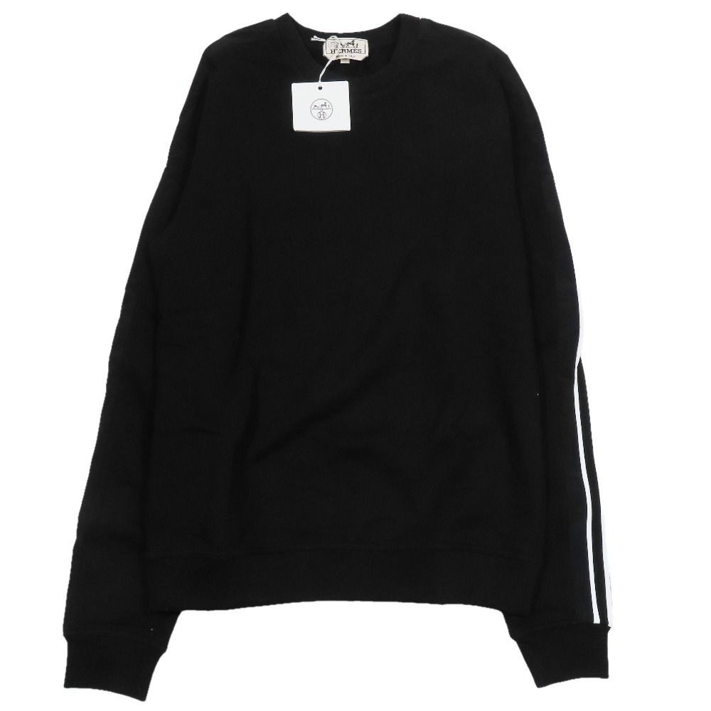Hermes Run Sweatshirt Shirt Hline Brushed Lining Top Side Line Trainers XS Black