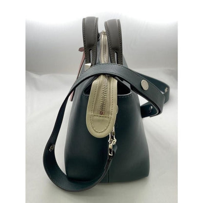 Fendi by the Way Medium 2-Way Handbag 8bl124 Leather Green Beige Multicolor