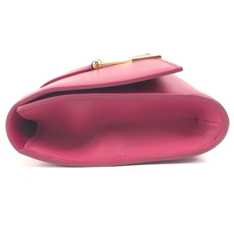 Saint Laurent Clutch Bag Logo Flap 311213 Leather Pink
