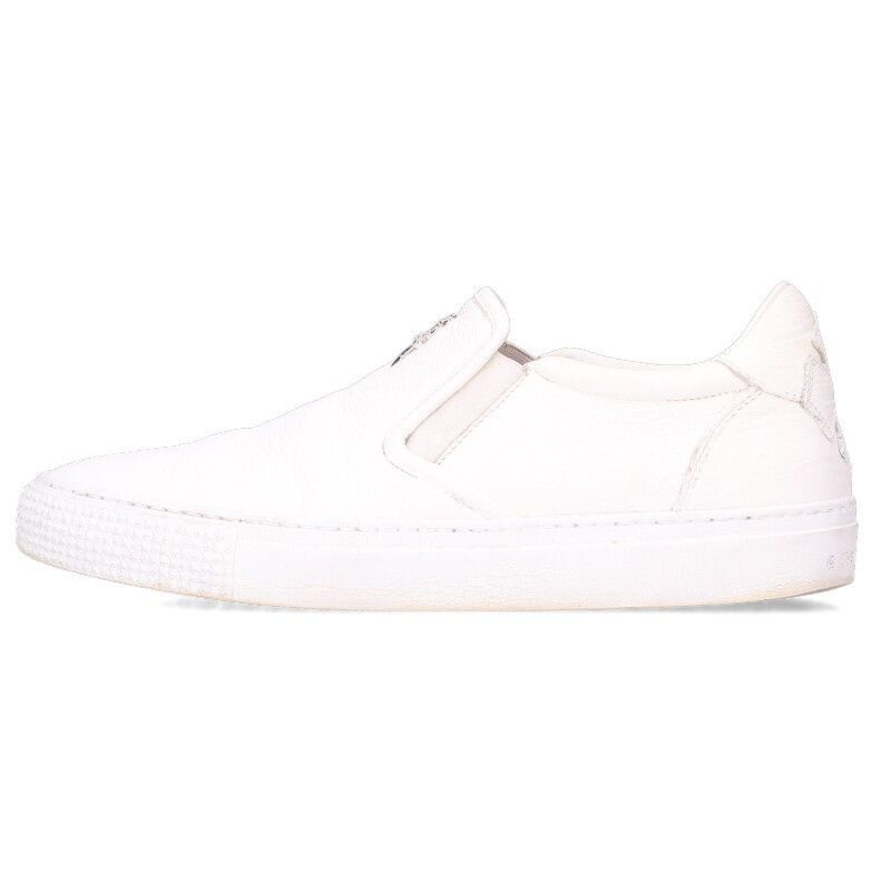 Chrome Hearts Slip on Blk Calf on CH Plus Leather Sneakers with Patch Dagger 40