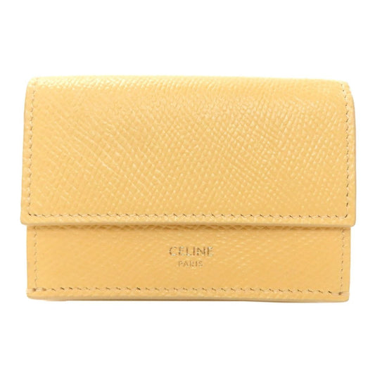 Celine Trifold Compact Wallet Bifold Leather Yellow