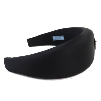 Prada 1ih016 Triangle Logo Triangle Logo Plate Headband Hair Accessory Black