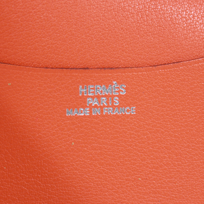 Hermes Agenda Mini Notebook Cabas Leather X Chevre Orange Wallet (other) Silver
