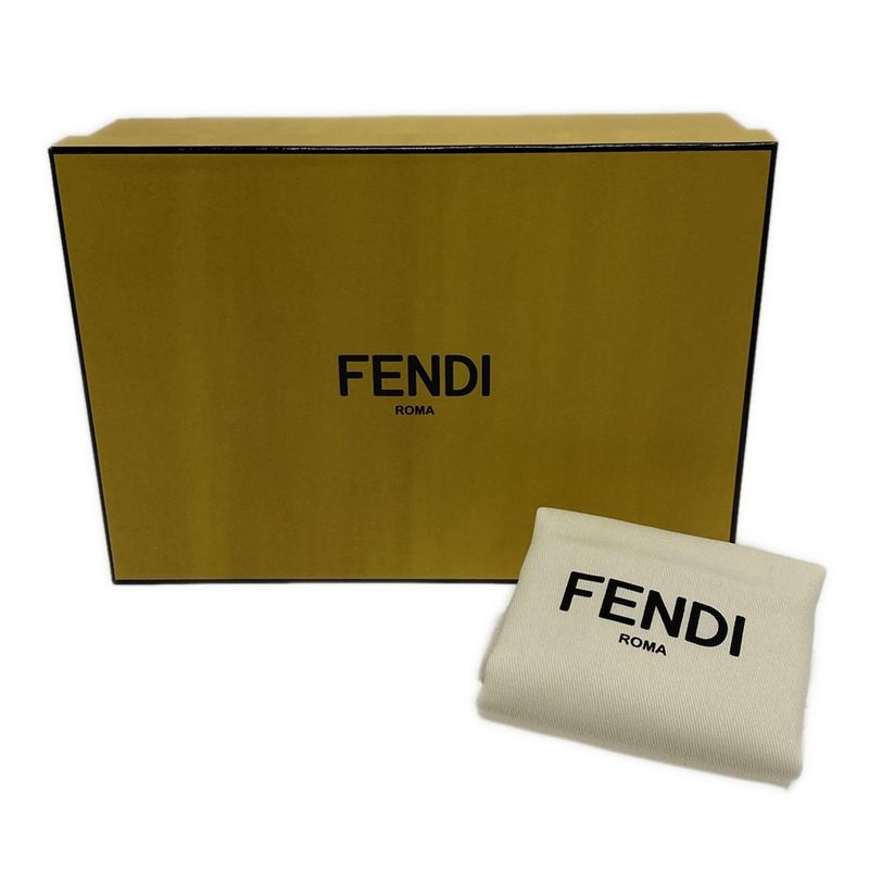 Fendi Shoulder Bag Baguette Soft Trunk Phone Pouch 7as139 Brown And Black Phone