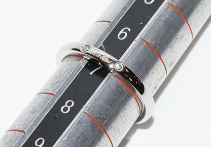 Cartier Ring Pt950 Diamond 3P (001ct) Ballerina Wedding Ring Width 2mm (008in)