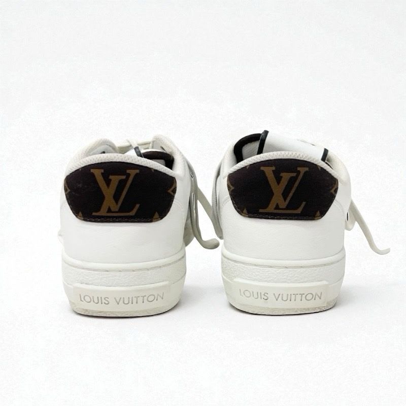 Louis Vuitton Charlie Line Monogram Sneakers Shoes Leather White Gray Black