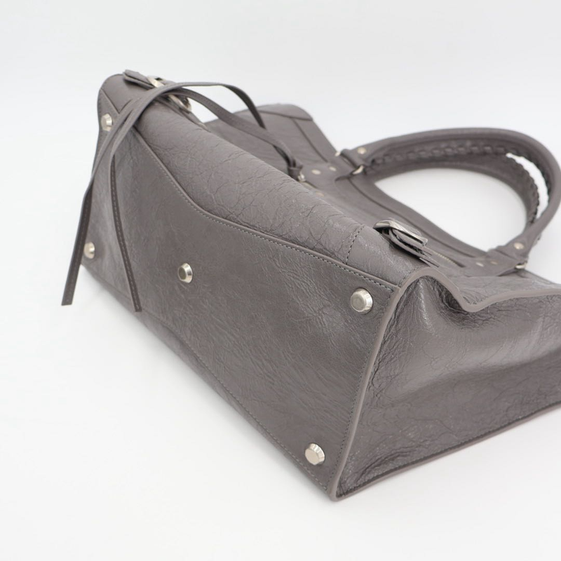 Balenciaga Handbag Shoulder Bag Neo Classic M Leather Gray Women 702502