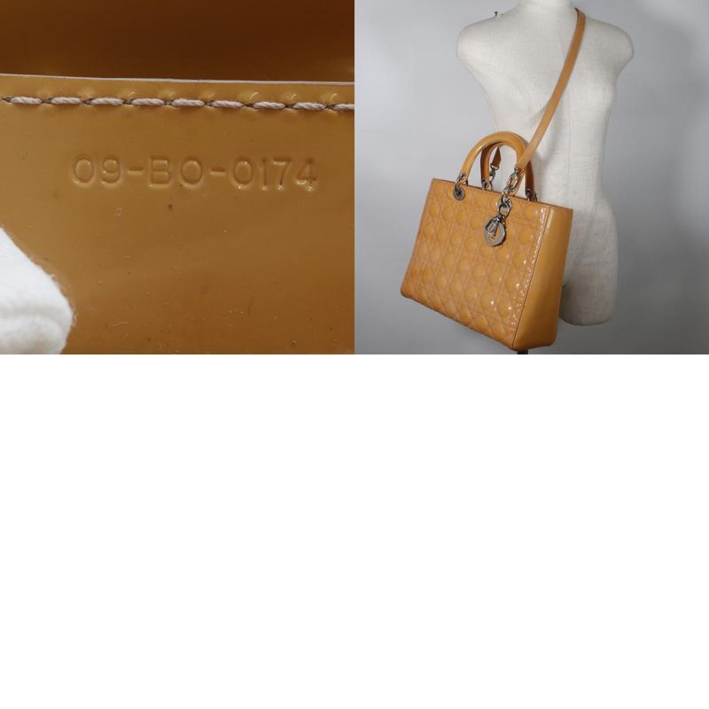 Christian Dior Lady Dior 09-bo-0174 Patent Leather Women's Handbag