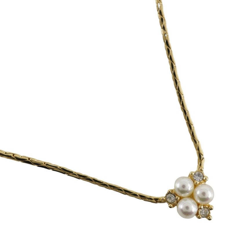 [dior] Christian Dior Gold Plated X Faux Pearl X Rhinestone Ladies 5g Necklace