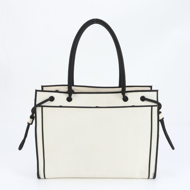 Fendi Logo Shopper Medium 8bh378 Tote Bag Shoulder Hand A4 Genuine Leather