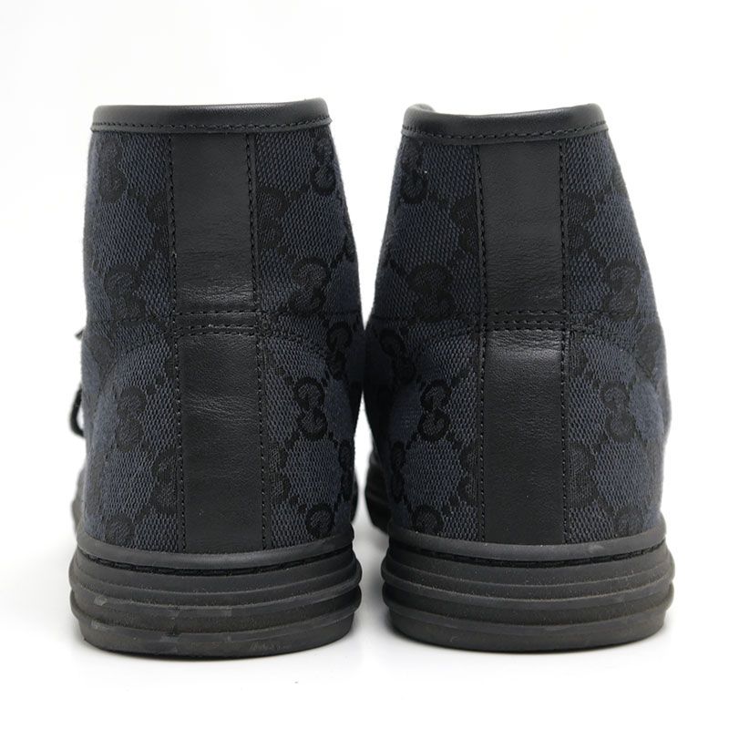 Gucci High Cut Sneakers 426186 Size 37 GG Canvas Black