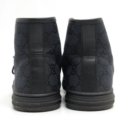 Gucci High Cut Sneakers 426186 Size 37 GG Canvas Black