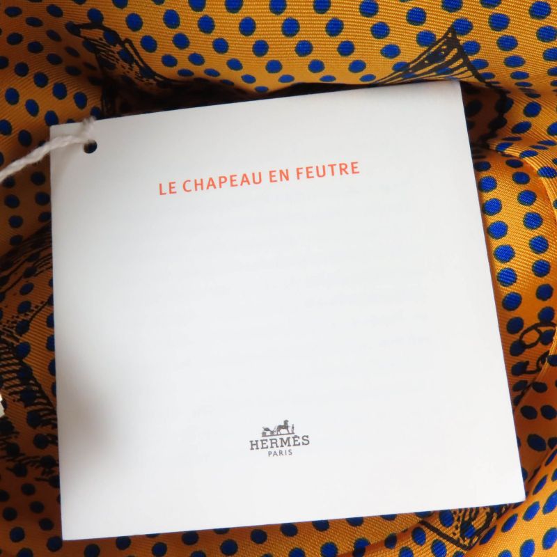 Hermes Rabbit Felt Lined 100% Silk Leather Use Felt Hat Navy 56 Made In Italy