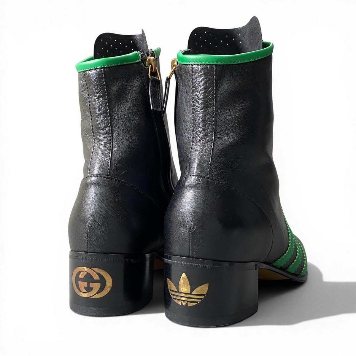Gucci D9 Adidas Bowling Shoes Leather Boots Side Zip Trefoil Logo 6.5 Black — view 5